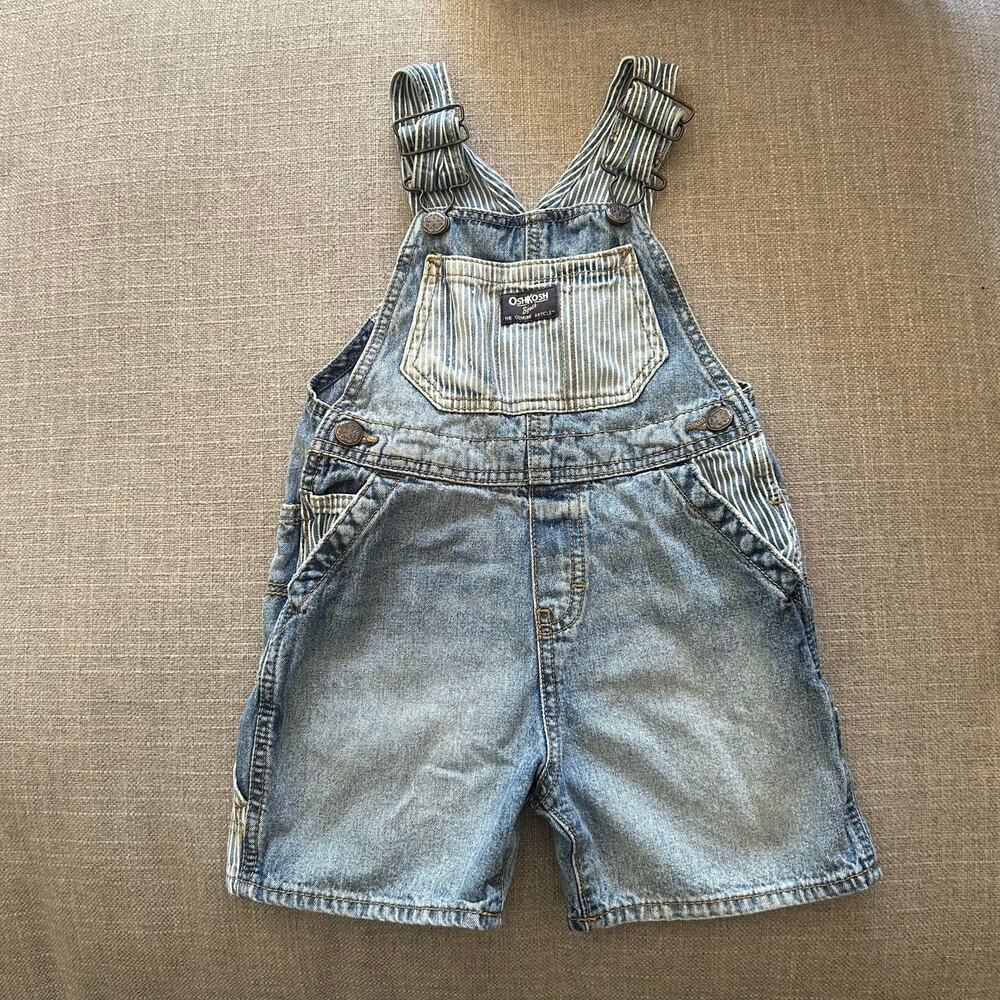 Vintage OshKosh B’gosh Vestbak Denim Engineer Short Overalls Size 3T